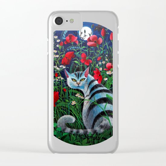 Cat in the Night Clear iPhone Case