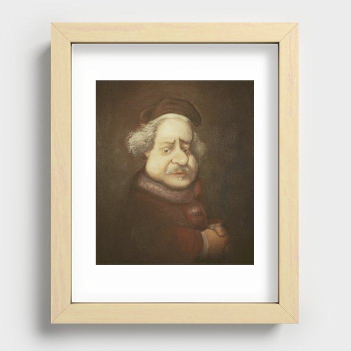 Cartoon self-portrait of Rembrandt Recessed Framed Print