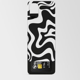 Liquid Swirl Abstract Pattern in Black and White Android Card Case