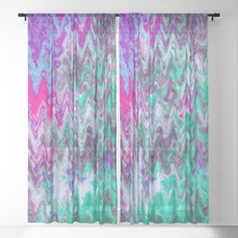 Crazy Fluid Painting Abstract Sheer Curtain