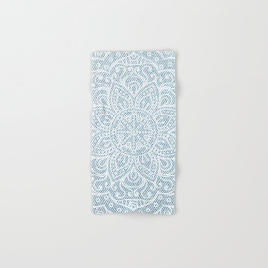 Mandala on Light Blue Jeans Hand & Bath Towel