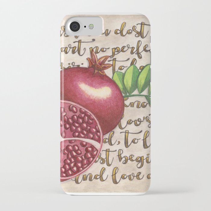Pomegranate, Love Anew, Persephone, fruit art, love poem, food art, rebirth, fertility goddess iPhone Case