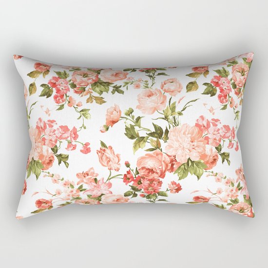 Floral Pattern Rectangular Pillow