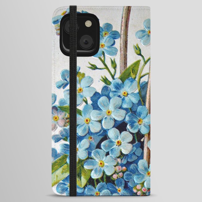 Dachshund and Forget-Me-Nots iPhone Wallet Case