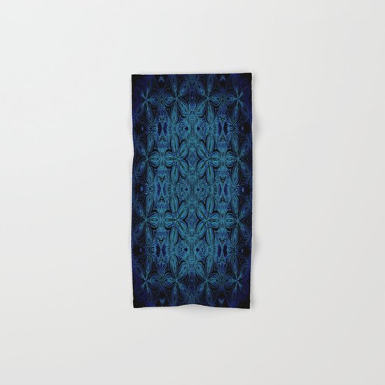 Turquoise Teal Delicate Flowers Hand & Bath Towel