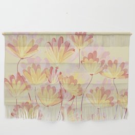 Yellow Painterly Flowers  Wall Hanging