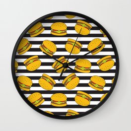 Burger Stripes By Everett Co Wall Clock