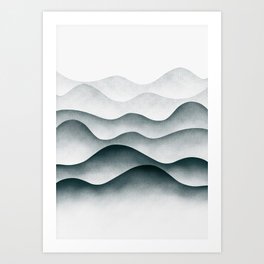 Abstract Monochromatic Waves Art Print