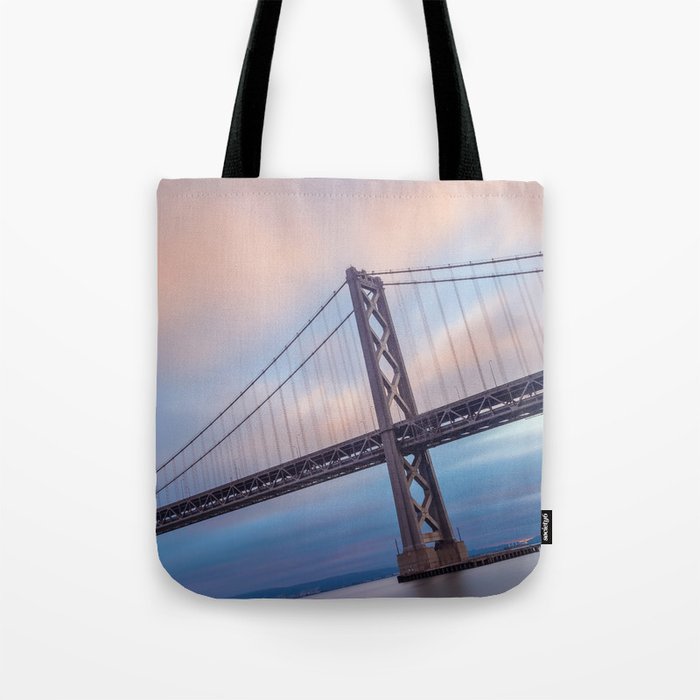 Bay Bridge Sunrise vertical Tote Bag