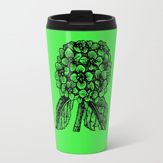 Green Hydrangea Travel Mug