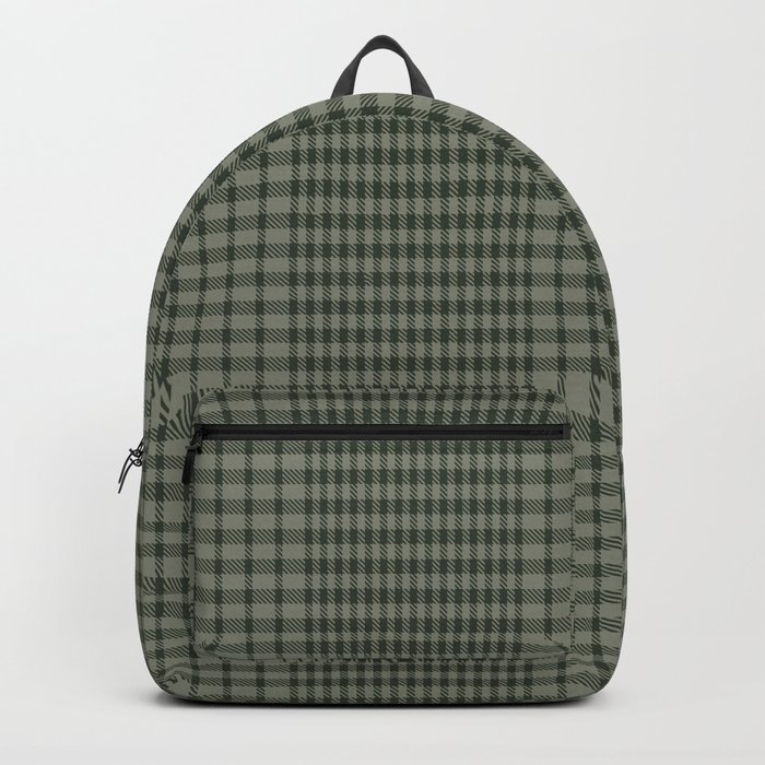 Green Plaid Tartan Textured Pattern Backpack