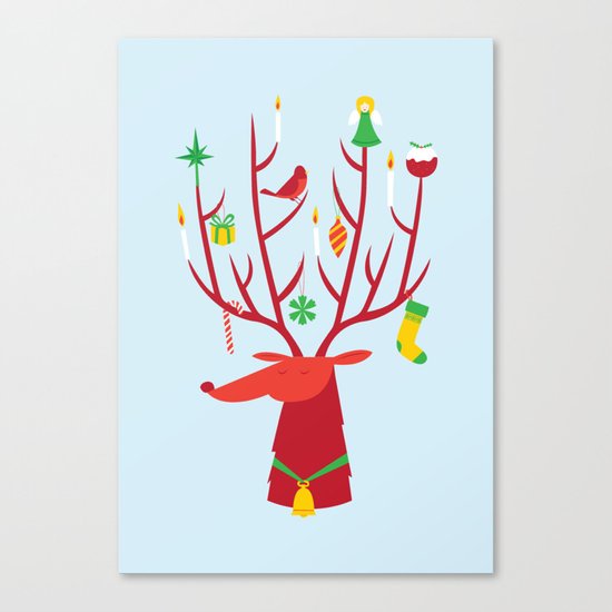 Reindeer (Blue version) Canvas Print