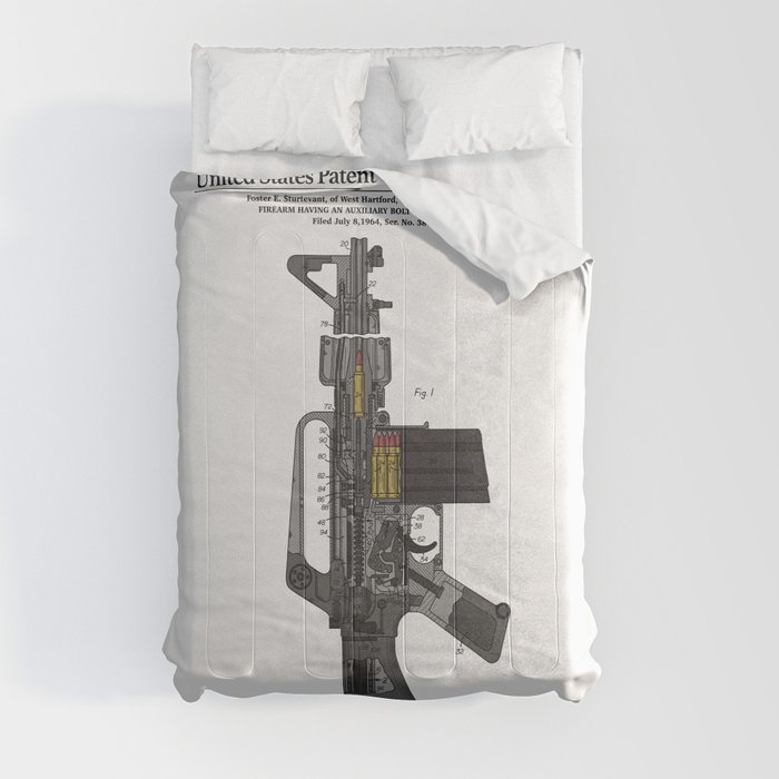 AR-15 Semi-Automatic Rifle Patent Comforter