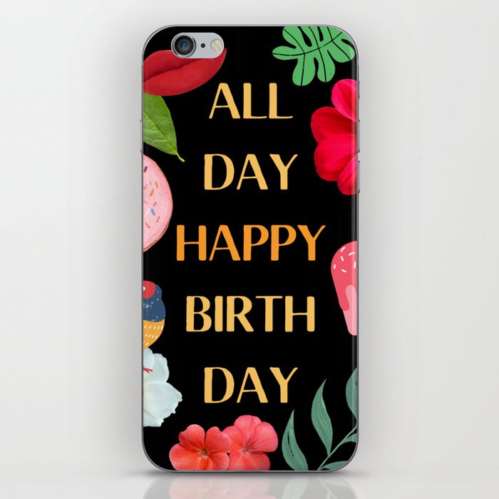 all day happy birthday collage art iPhone Skin