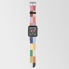 Retro Colorful Check Apple Watch Band | Black And White, Checker, Checkered, Patchwork, Pattern, Graphicdesign, Digital, Fall Decor, Colorful, Festive 
