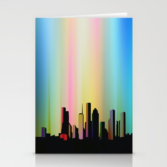 Cityscape through the veil Stationery Cards