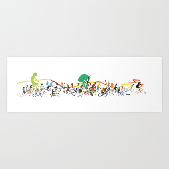 Bike Parade Print Art Print