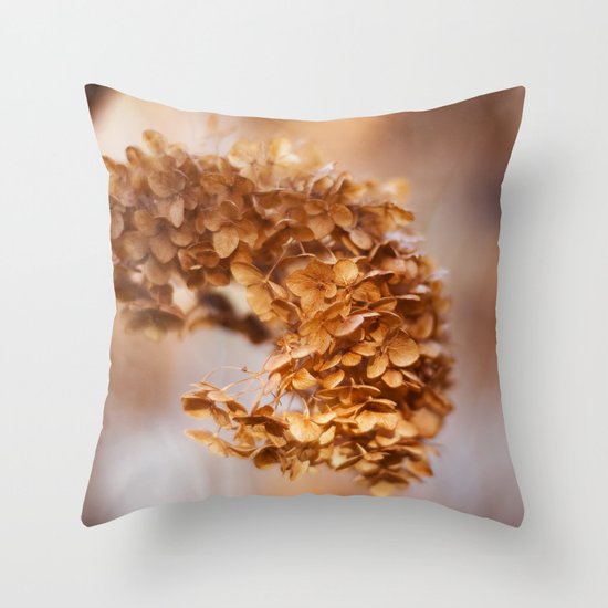 Winter Hydrangea Throw Pillow