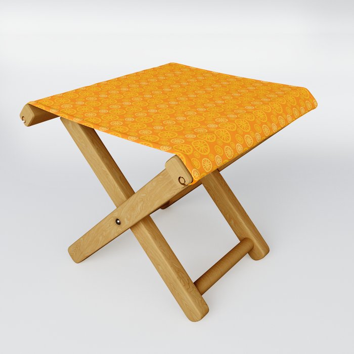 children's pattern-pantone color-solid color-orange Folding Stool