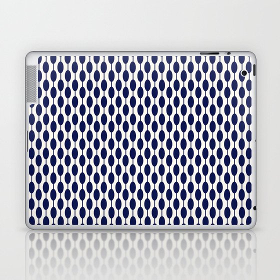 Blue retro shapes mid century modern Laptop & iPad Skin