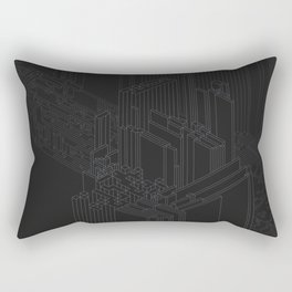 Dark Tech City Rectangular Pillow