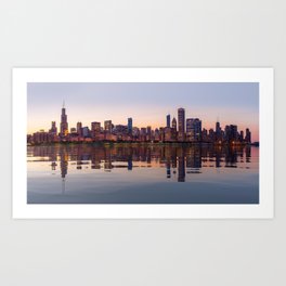 Panorama of the City skyline of Chicago Art Print