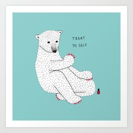 Classy Claws Polar Bear Art Print