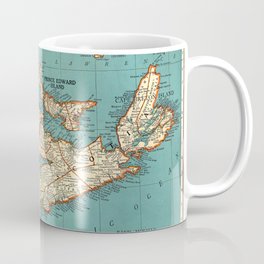 1943 Map of New Brunswick, PEI, Nova Scotia Coffee Mug