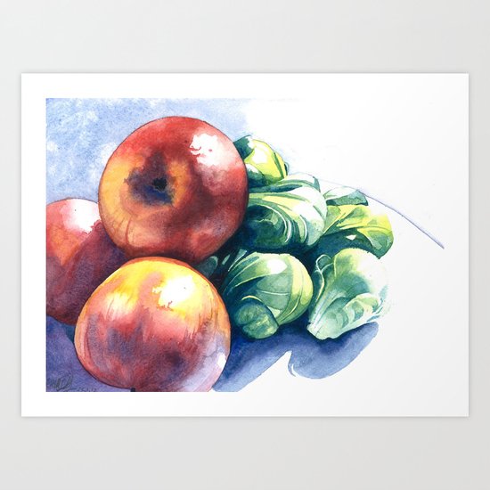 Apples and Sprouts Art Print