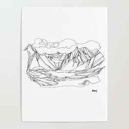 Kootenay Alpine Lakes :: Single Line Poster