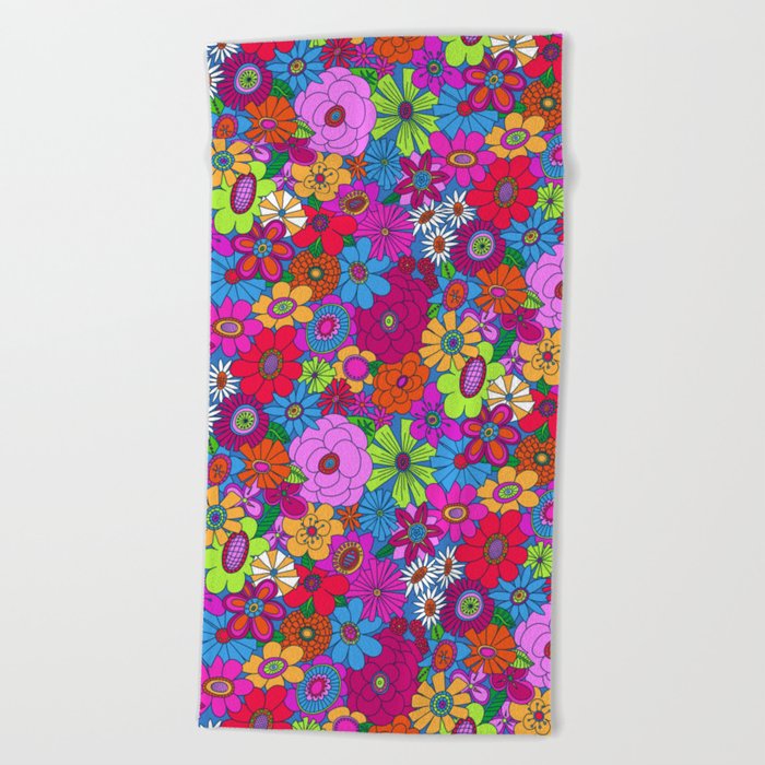 Moddy-Mod Floral (Brighter Version) by lalalamonique Beach Towel