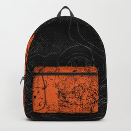 Topography Backpack | Pattern, Sci-Fi, Topography, Space, Blackandorange, Abstract, Blackandgrey, Painting, Architecture, Map 