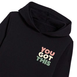 You Got This in grey peach green and blue Kids Pullover Hoodies
