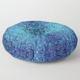 Deep blue glass mosaic Floor Pillow