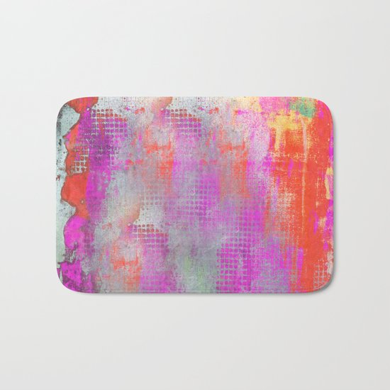 colorful abstract artwork original painting Bath Mat