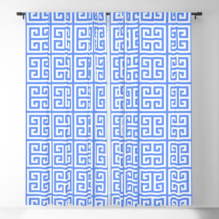 Greek Key Pattern Greek Fret Design Blue White Blackout