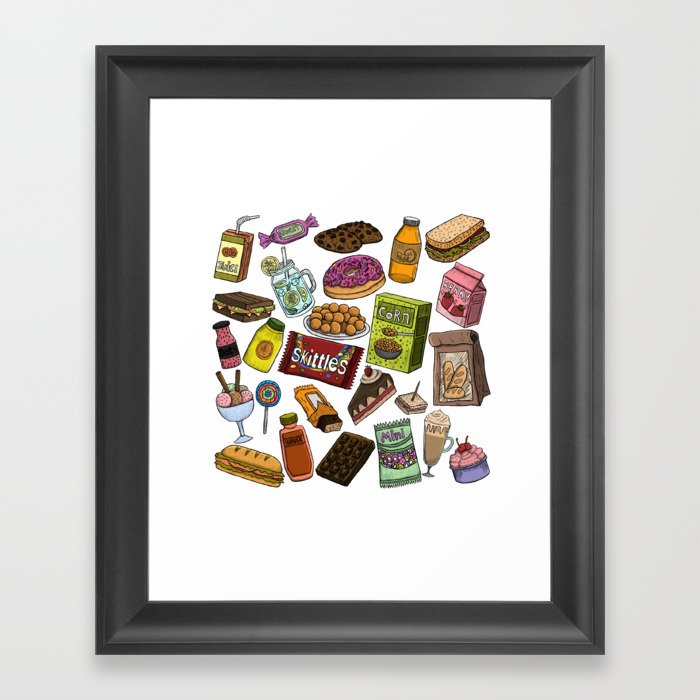 Food Doodles Framed Art Print