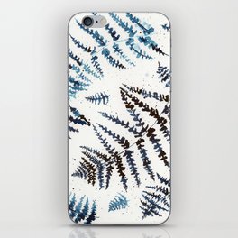 Ferns in Prussian Blue & Turquoise iPhone Skin