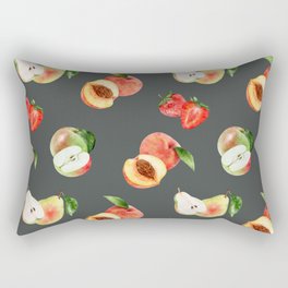 Trendy Summer Pattern with Stawberries, pears and peaches Rectangular Pillow