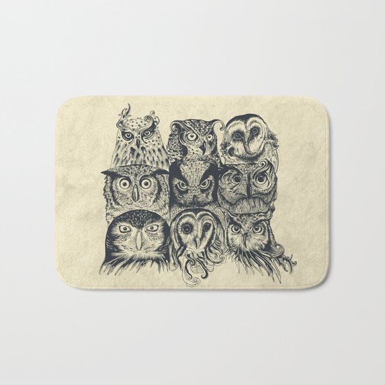 Nine Owls Bath Mat