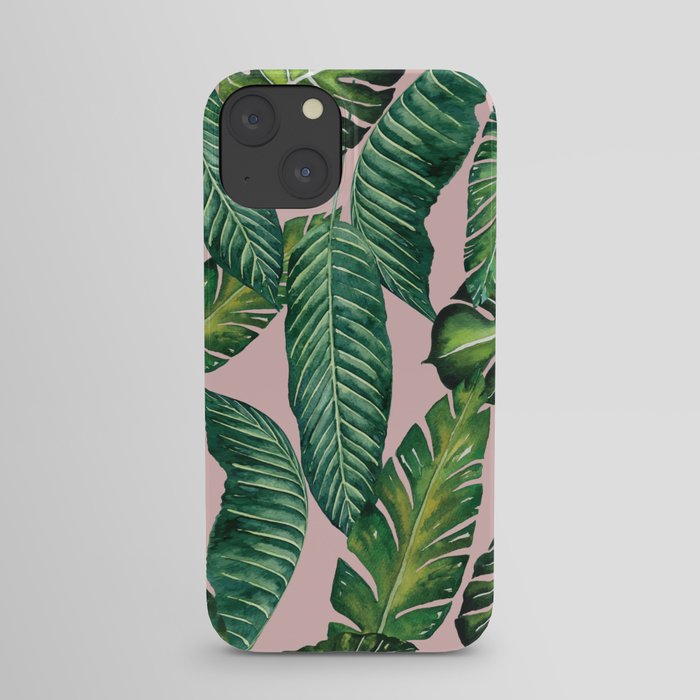 Jungle Leaves, Banana, Monstera II Pink #society6 iPhone Case