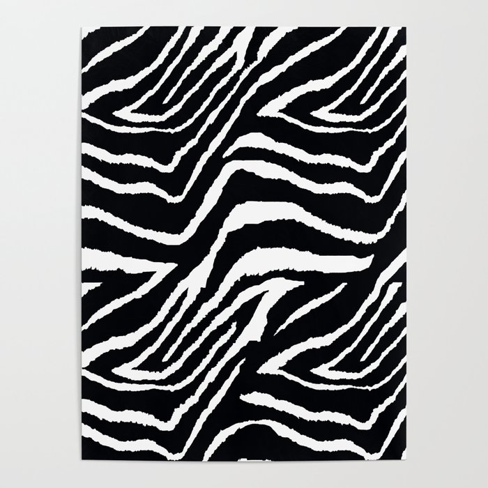 Zebra Black and White #2 Poster
