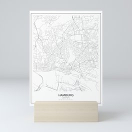 Hamburg, Germany Minimalist Map Mini Art Print