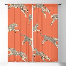 Leaping Cheetahs Tangerine Blackout Curtain