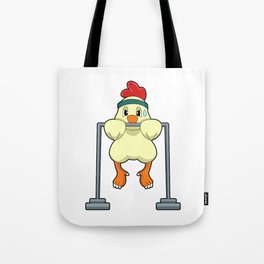 Chicken at Fitness Pull-ups Tote Bag