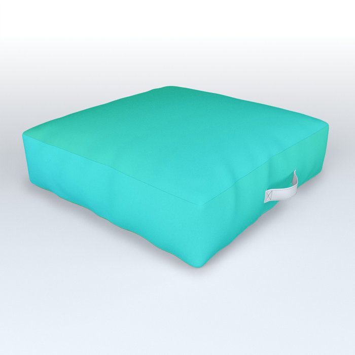 Modern Abstract Neon Teal Turquoise Gradient Outdoor Floor Cushion