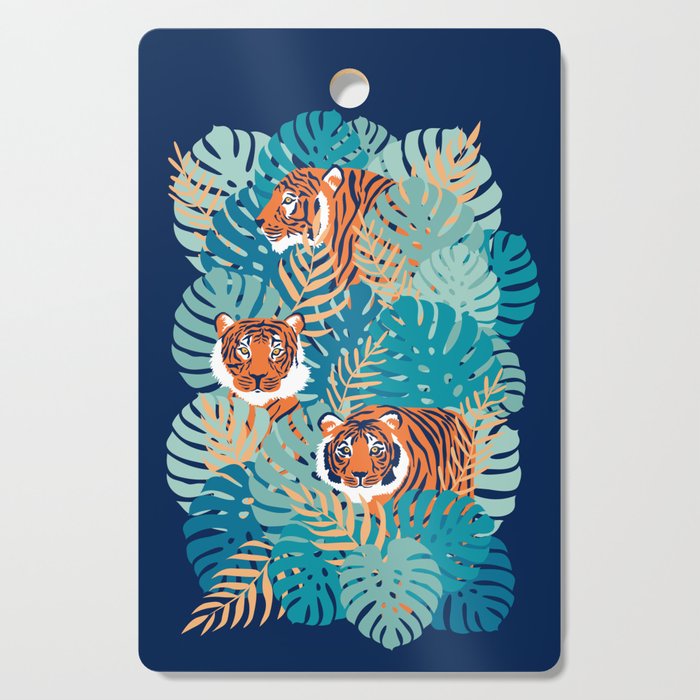 Jungle Tiger - Blue Suede Cutting Board