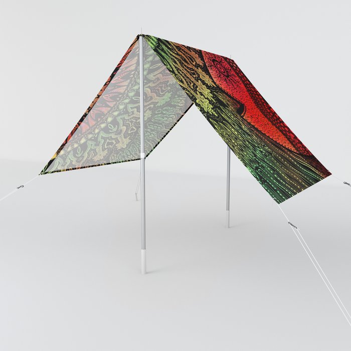 We Could All Use a Little Bit of Meditation (black-red-green) Sun Shade