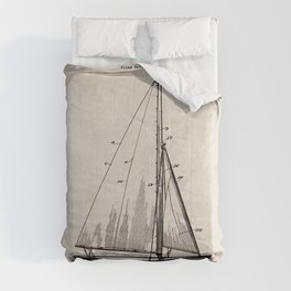 Sailboat Patent - Yacht Art - Antique Comforter