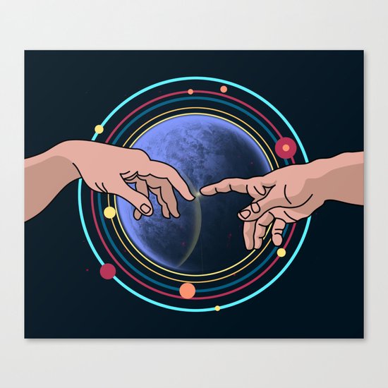Michelangelo space blue Canvas Print